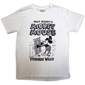 Disney Mickey Mouse - Steamboat Willie Uni Wht T-Shirt i gruppen MERCHANDISE / T-shirt / Film-Musikal hos Bengans Skivbutik AB (5557019r)