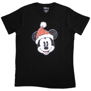 Disney Mickey Mouse - Santa Hat Uni Bl T-Shirt i gruppen MERCHANDISE / T-shirt / Film-Musikal hos Bengans Skivbutik AB (5557021r)