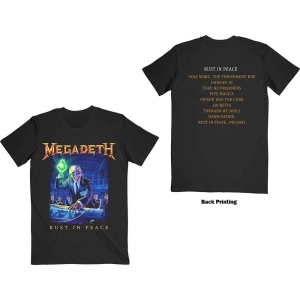 Megadeth - Rust In Peace Tracklist Uni Bl T-Shirt i gruppen MERCHANDISE / T-shirt / Hårdrock hos Bengans Skivbutik AB (5559989r)