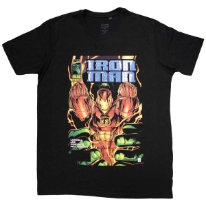 Marvel - Iron Man Fist Comic Cover Uni Bl T-Shirt i gruppen MERCHANDISE / T-shirt / Film-Musikal hos Bengans Skivbutik AB (5562552r)