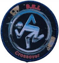 D.R.I. - Patch Crossover Blue Border (9,3 Cm i gruppen MERCHANDISE / Accessoarer / Nyheter / Hårdrock hos Bengans Skivbutik AB (5562687)