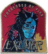 Exhumer - Patch Possessed By Fire Gold Border i gruppen MERCHANDISE / Accessoarer / Nyheter / Hårdrock hos Bengans Skivbutik AB (5562692)