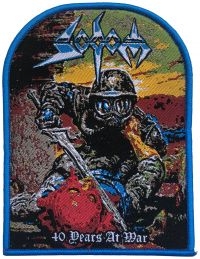 Sodom - Patch 40 Years At War Blue Border ( i gruppen MERCHANDISE / Accessoarer / Nyheter / Hårdrock hos Bengans Skivbutik AB (5562694)