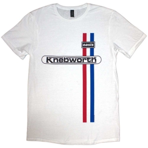 Oasis - Knebworth Vertical Stripe Wht T-Shirt i gruppen MERCHANDISE / T-shirt / Pop-Rock hos Bengans Skivbutik AB (5562795r)