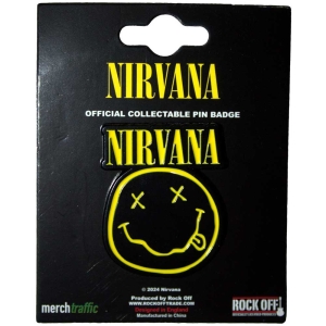 Nirvana - Logo & Happy Face Cut-Out Pin Badge i gruppen MERCHANDISE / Pin-Button Badge / Pop-Rock hos Bengans Skivbutik AB (5562889)