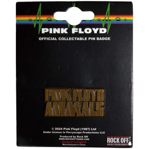 Pink Floyd - Animals Gold Text Logo Pin Badge i gruppen MERCHANDISE / Merch / Pop-Rock hos Bengans Skivbutik AB (5562894)