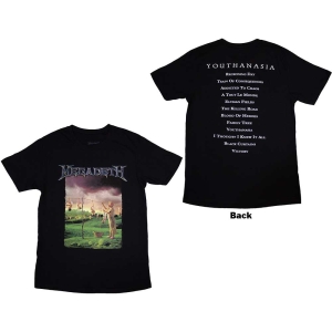 Megadeth - Youthanasia Tracklist Uni Bl T-Shirt i gruppen MERCHANDISE / T-shirt / Hårdrock hos Bengans Skivbutik AB (5563603r)