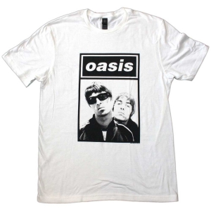 Oasis - Noel & Liam Boxed Photo Wht T-Shirt i gruppen MERCHANDISE / T-shirt / Nyheter / Pop-Rock hos Bengans Skivbutik AB (5564207r)