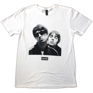 Oasis - Noel & Liam Square Photo Wht T-Shirt i gruppen MERCHANDISE / T-shirt / Nyheter / Pop-Rock hos Bengans Skivbutik AB (5564209r)