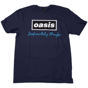 Oasis - Definitely Maybe Text Logo Navy T-Shirt i gruppen MERCHANDISE / T-shirt / Pop-Rock hos Bengans Skivbutik AB (5564214r)