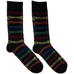 Grateful Dead - Coloured Logos Patt Bl Socks (Eu 39-45) i gruppen MERCHANDISE / Strumpor / Pop-Rock hos Bengans Skivbutik AB (5564499)
