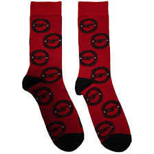 Kiss - Buzzsaw Logo Patt Red Socks (Eu 39-45) i gruppen MERCHANDISE / Merch / Hårdrock hos Bengans Skivbutik AB (5564502)