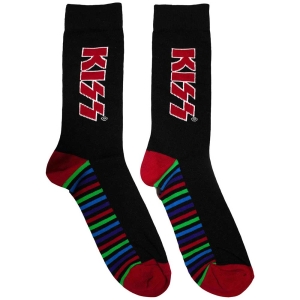 Kiss - Red Logo & Stripes Bl Socks (Eu 39-45) i gruppen MERCHANDISE / Merch / Hårdrock hos Bengans Skivbutik AB (5564505)