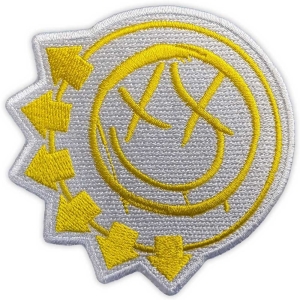 Blink 182 - Yellow Six-Arrow Smile Woven Patch i gruppen MERCHANDISE / Tygmärke / Punk hos Bengans Skivbutik AB (5565565)