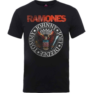 Ramones - Vtge Eagle Seal Uni Bl T-Shirt i gruppen MERCHANDISE / T-shirt / Nyheter / Punk hos Bengans Skivbutik AB (5566074r)