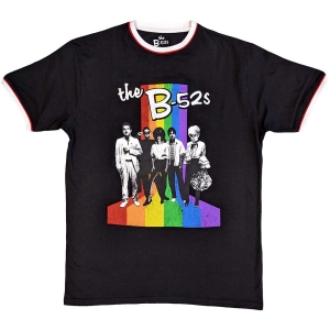 The B-52'S - Rainbow Stripes Ringer Bl T-Shirt i gruppen MERCHANDISE / T-shirt / Pop-Rock hos Bengans Skivbutik AB (5566994r)