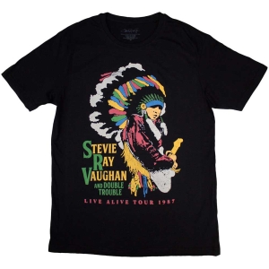 Stevie Ray Vaughan - Double Trouble Tour 87 Bl T-Shirt i gruppen MERCHANDISE / T-shirt / Nyheter / Blues hos Bengans Skivbutik AB (5567009r)