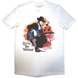 Stevie Ray Vaughan - Stevie Uni Wht T-Shirt i gruppen MERCHANDISE / T-shirt / Nyheter / Blues hos Bengans Skivbutik AB (5567011r)