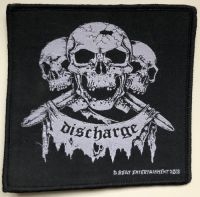 Discharge - Patch 3 Skulls (10,5 X 10,5 Cm) i gruppen MERCHANDISE / Accessoarer / Pop-Rock hos Bengans Skivbutik AB (5577332)