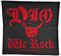 Dio - Patch We Rock (9,5 X 10 Cm) i gruppen MERCHANDISE / Accessoarer / Kommande / Hårdrock hos Bengans Skivbutik AB (5577525)