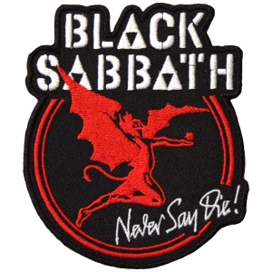 Black Sabbath - Archangel Never Say Die Woven Patch i gruppen MERCHANDISE / Tygmärke / Hårdrock hos Bengans Skivbutik AB (5581810)