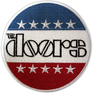 The Doors - Logo Stars & Stripes Woven Patch i gruppen MERCHANDISE / Tygmärke / Pop-Rock hos Bengans Skivbutik AB (5581815)