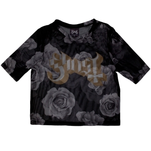 Ghost - Logo & Roses Lady Bl Mesh Crop Top i gruppen MERCHANDISE / T-shirt / Hårdrock hos Bengans Skivbutik AB (5583026r)