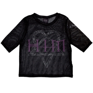 Him - Heartagram & Logo Lady Bl Mesh Crop Top i gruppen MERCHANDISE / T-shirt / Hårdrock hos Bengans Skivbutik AB (5583028r)