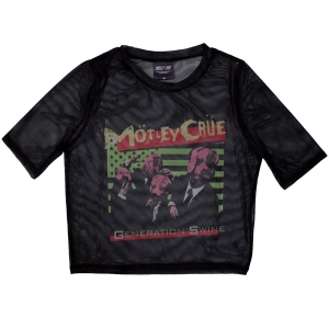 Motley Crue - Generation Swine Lady Bl Mesh Crop Top i gruppen MERCHANDISE / T-shirt / Hårdrock hos Bengans Skivbutik AB (5583043r)