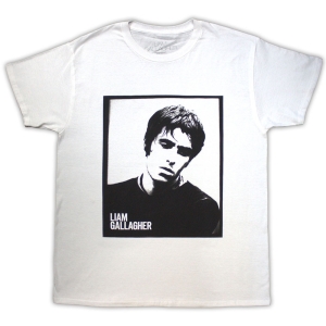 Liam Gallagher - Framed Photo Uni Wht T-Shirt i gruppen MERCHANDISE / T-shirt / Pop-Rock hos Bengans Skivbutik AB (5583347r)