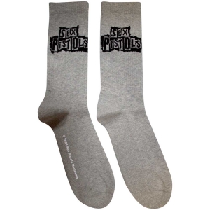 Sex Pistols - Stacked Logo Uni Grey Socks i gruppen MERCHANDISE / Strumpor / Punk hos Bengans Skivbutik AB (5583692)