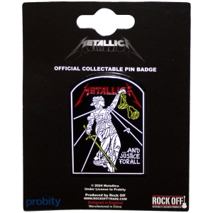 Metallica - And Justice For All Tombstone Pin Badge i gruppen MERCHANDISE / Pin-Button Badge / Hårdrock hos Bengans Skivbutik AB (5583927)