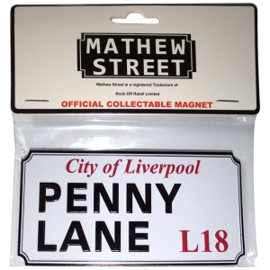 Rock Off - Penny Lane Liverpool Sign Embossed Magnet i gruppen MERCHANDISE / Magnet / Pop-Rock hos Bengans Skivbutik AB (5583946)