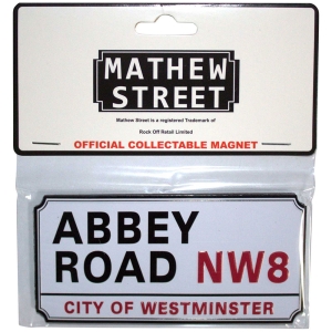 Rock Off - Abbey Road Nw London Sign Embossed Magnet i gruppen MERCHANDISE / Magnet / Pop-Rock hos Bengans Skivbutik AB (5583948)