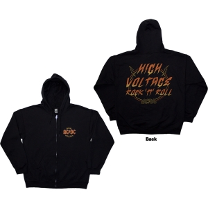 Ac/Dc - High Voltage Rnr Uni Bl Zip Hoodie i gruppen MERCHANDISE / Hoodies / Hårdrock hos Bengans Skivbutik AB (5586332r)