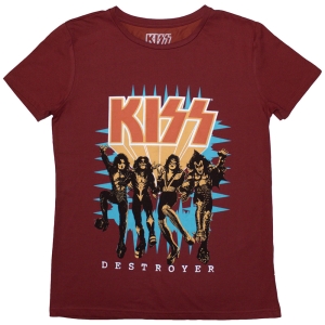 Kiss - Destroyer 3D Logo Lady Red T-Shirt i gruppen MERCHANDISE / T-shirt / Hårdrock hos Bengans Skivbutik AB (5587280r)