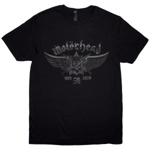 Motorhead - 50 Years Wings Badge Uni Bl T-Shirt i gruppen MERCHANDISE / T-shirt / Hårdrock hos Bengans Skivbutik AB (5593181r)