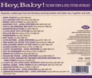 Nino Tempo And April Stevens - Hey Baby! The Nino Tempo & April St i gruppen CD / Pop-Rock hos Bengans Skivbutik AB (642534)