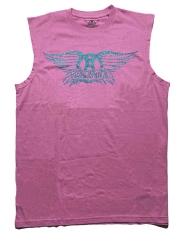Aerosmith - Glitter Logo Uni Pink Tank