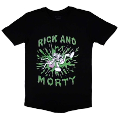 Rick & Morty - Green Splat Uni Bl T-Shirt