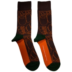 Beatles - Beatles Rubber Soul Text Outlines Repeat Uni Brown Socks (Size 40-44)