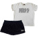 Kiss - Logo Infill Lady Wht/Bl Summer Pyjamas: Kiss - Logo Infill Lady Wht/Bl Summer Pyjamas: